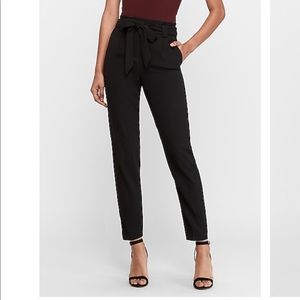 Express black high waisted paperbag ankle pants